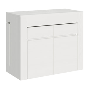 Consola extensible 90x42/302 cm Evolve Fresno Blanco extensiones internas con bancos inferior y superior
