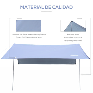 Toldo de Refugio Portátil Protección Solar 3x3 m Blanco