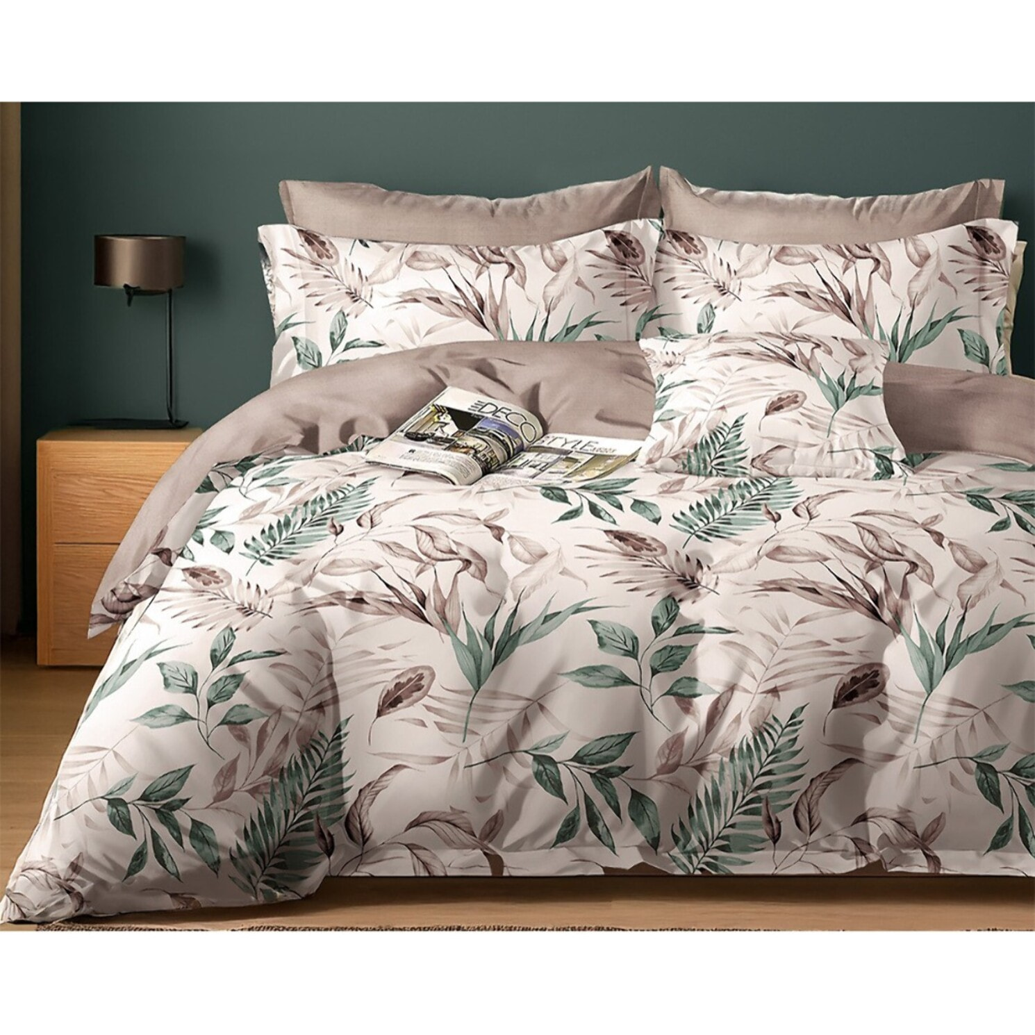 Parure housse de couette avec taie à volant 100% coton - Elisfilis