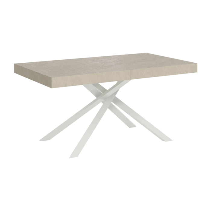 Mesa extensible 80x160/244 cm Karida cachemira patas blanca