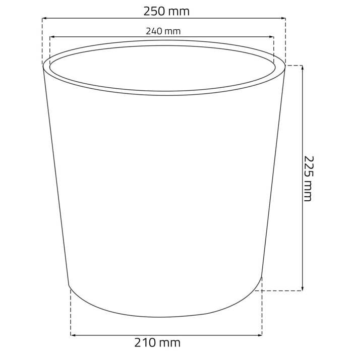 Maceta redonda 8,7 litros efecto Rattán con cubilete para plantar en color mocca