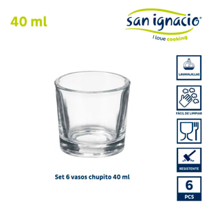 Set 6 vasos chupito 40ml colección vivalto