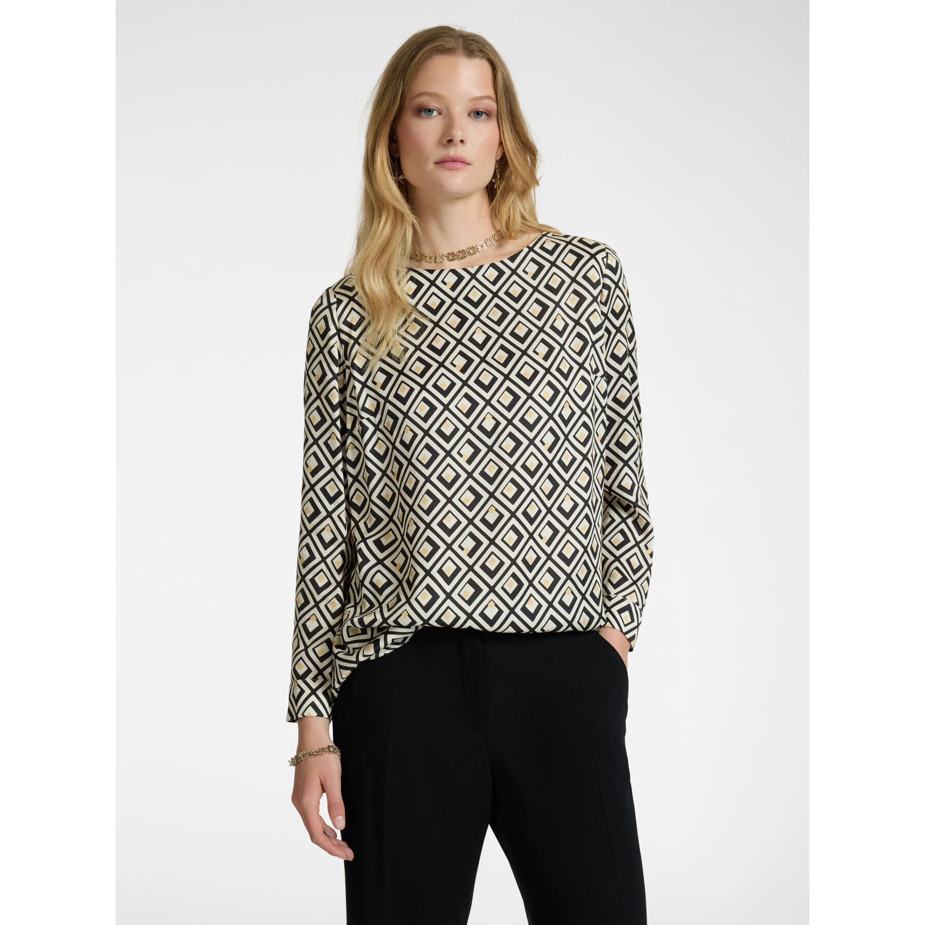 Elena Mirò - blusa estampada - Negro