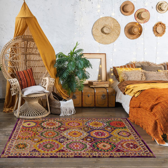 Tapis oriental tissé motif ethnique NOSI
