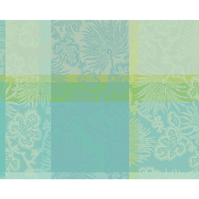 Set pur coton motif jacquard vert Mille venusta aqua