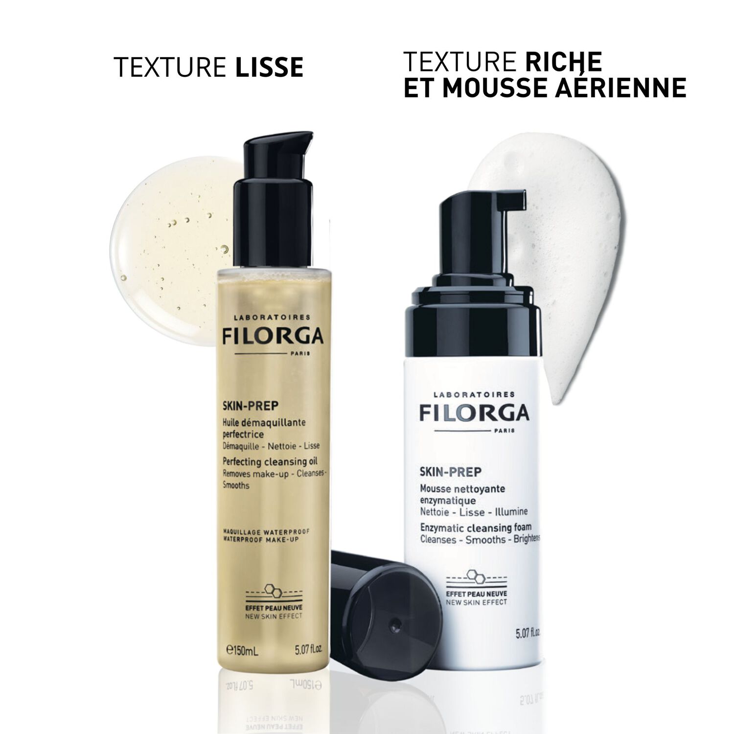 Skin-Prep - Duo Huile Démaquillante Perfectrice 150 ml + Mousse Nettoyante 150 ml