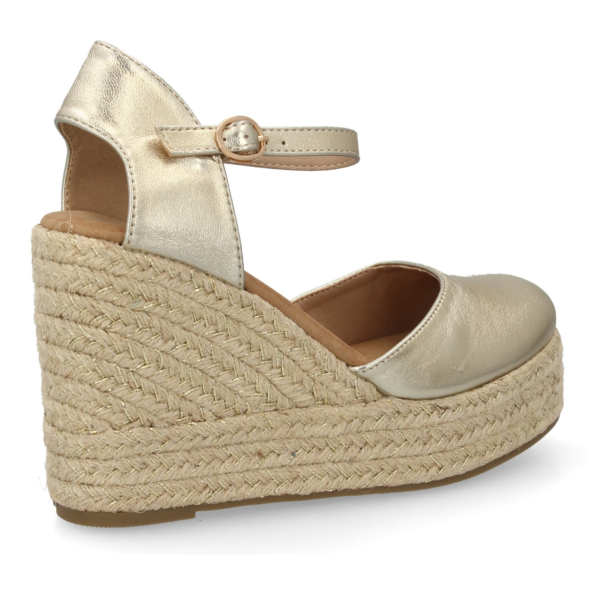 Alpargata cuña mujer talón cerrado y pulsera tobillo