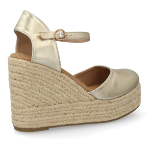 Alpargata cuña mujer talón cerrado y pulsera tobillo