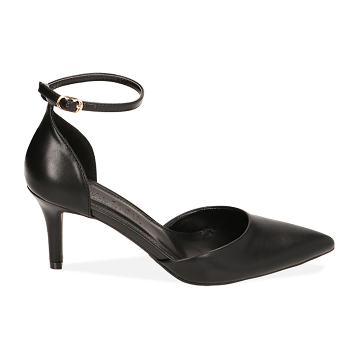 Zapatos de salón negros, tacón de 7 cm