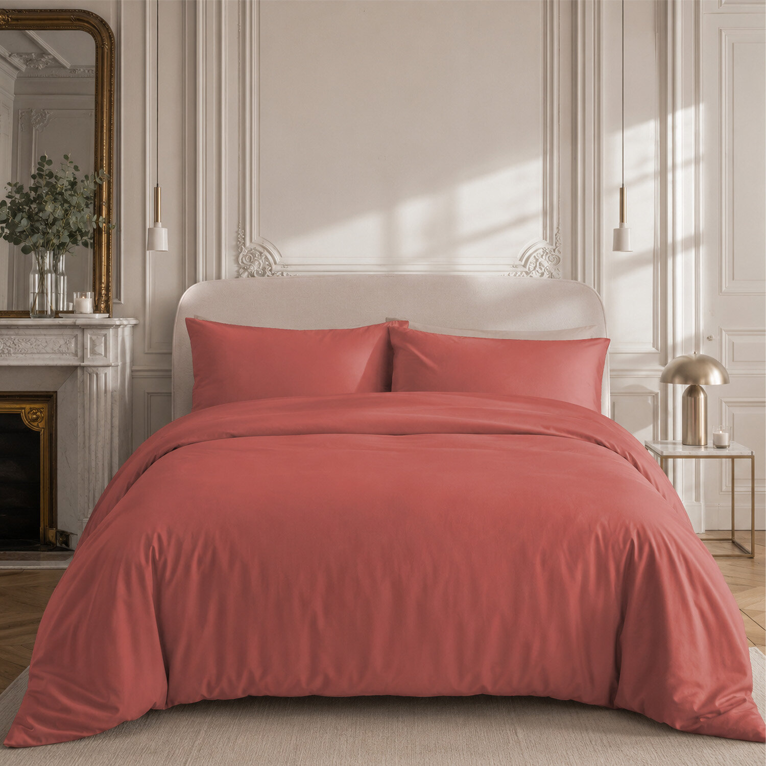 Drap housse 100% percale de coton argile- Finesse