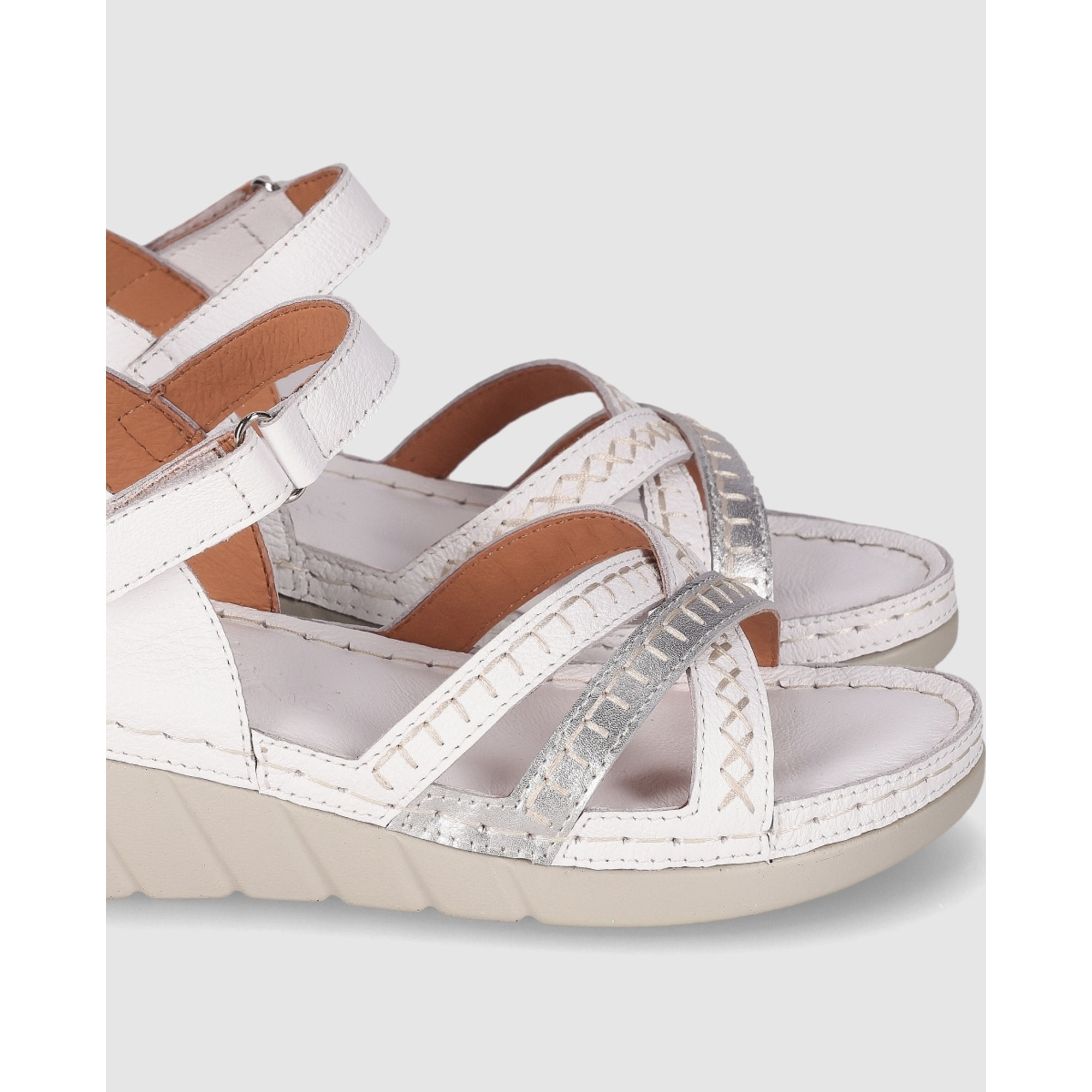 Sandalias de Piel - Blanco - Tacón: 3 cm
