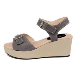 SANDALO IN PELLE MADE IN ITALY color Grigio