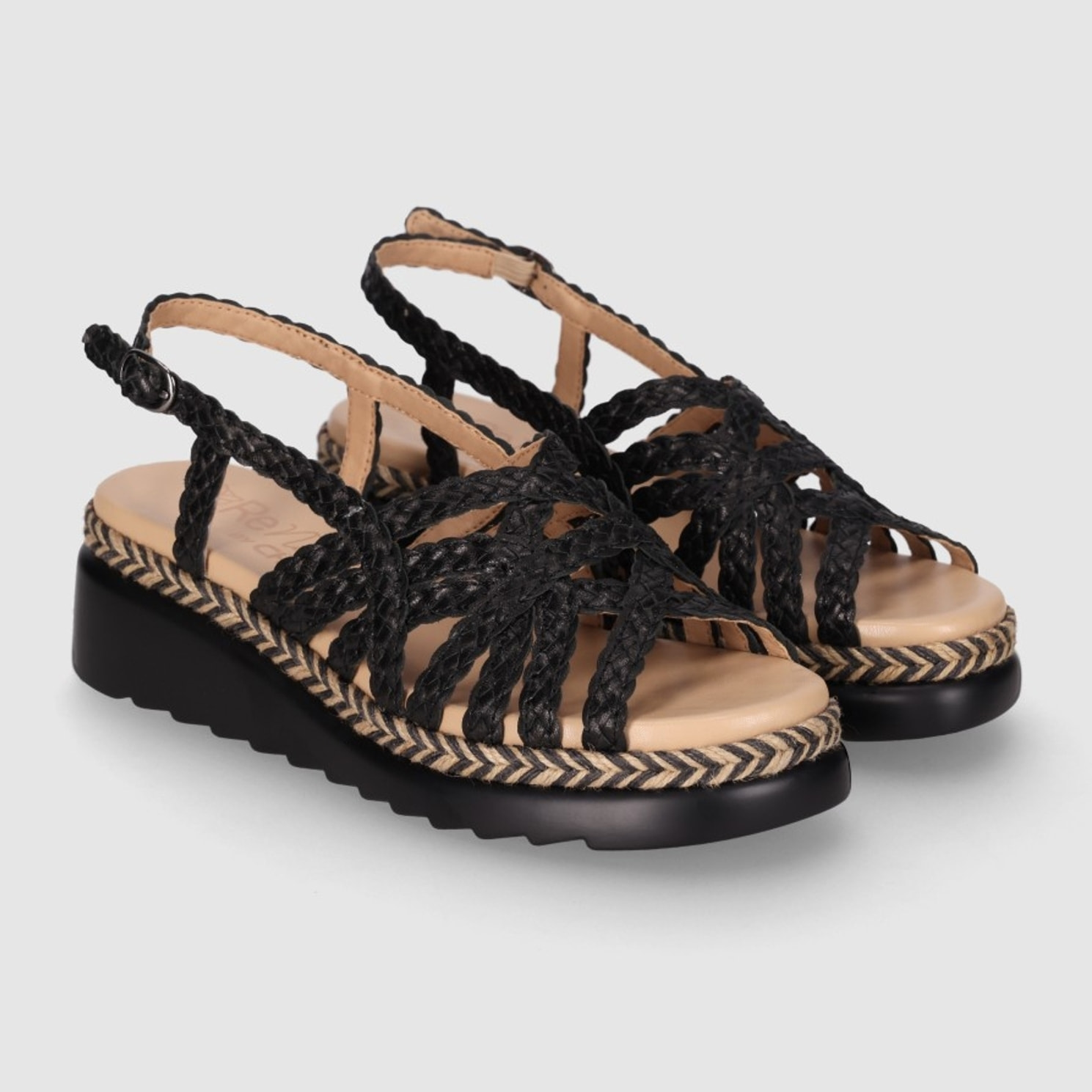 Sandalias de Piel - Negro - Tacón: 5 cm