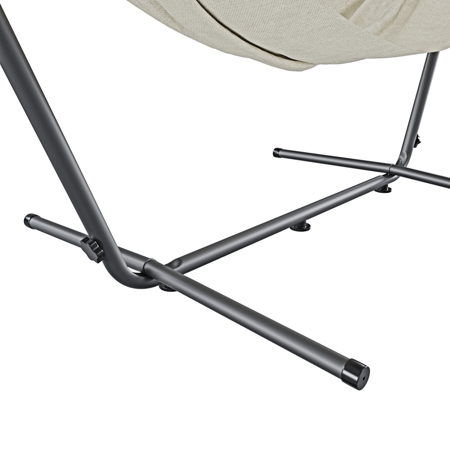Amaca Da Giardino Con Supporto In Acciaio Portata 200 Kg Regolabile Telo Cotone Resistente Esterno Terrazzo Borsa 265x110x100 Cm Beige