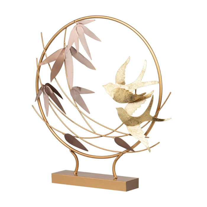 Figura Metal Dorado 61x10x58 Cm