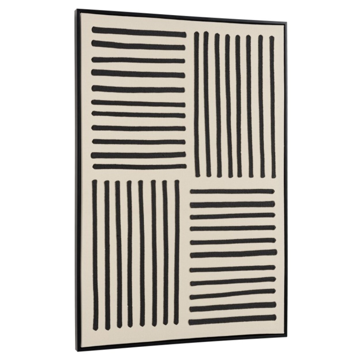 HOMER - Décoration murale A - 83x123cm lignes abstraites, cadre noir