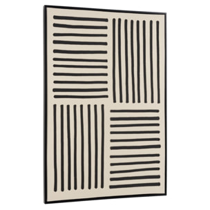 HOMER - Décoration murale A - 83x123cm lignes abstraites, cadre noir