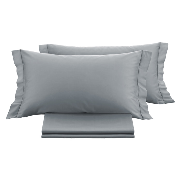 Parure copripiumino in raso tinta unita silver