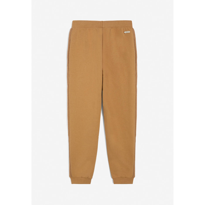 Pantaloni in felpa con inserti tricot sulle lunghezze