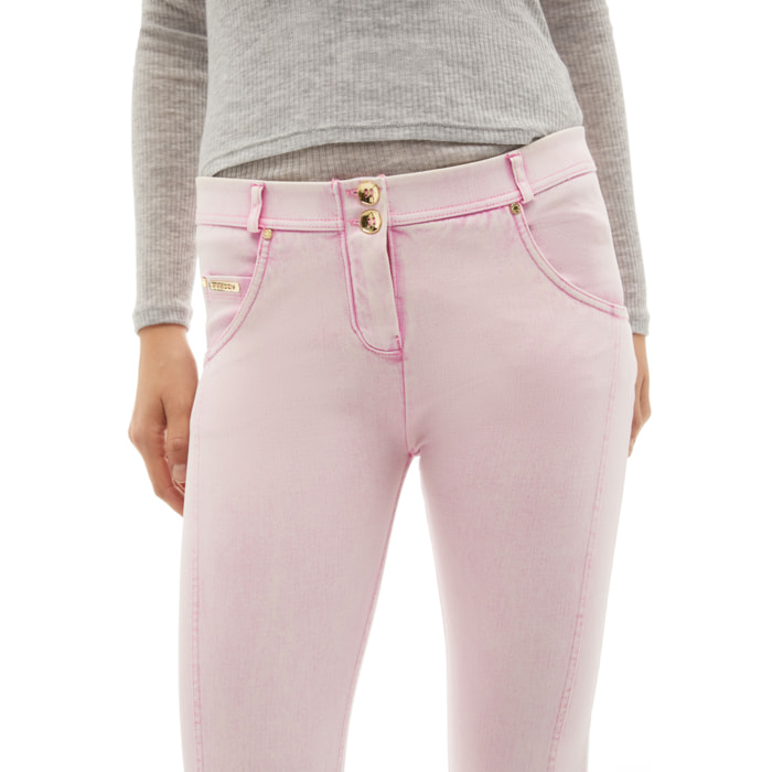 Jeans push up WR.UP® tintura ice wash con vita regular