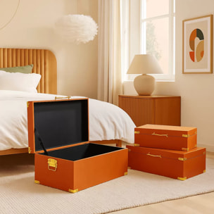 Boîtes Noah oranges set de 3 Kare Design