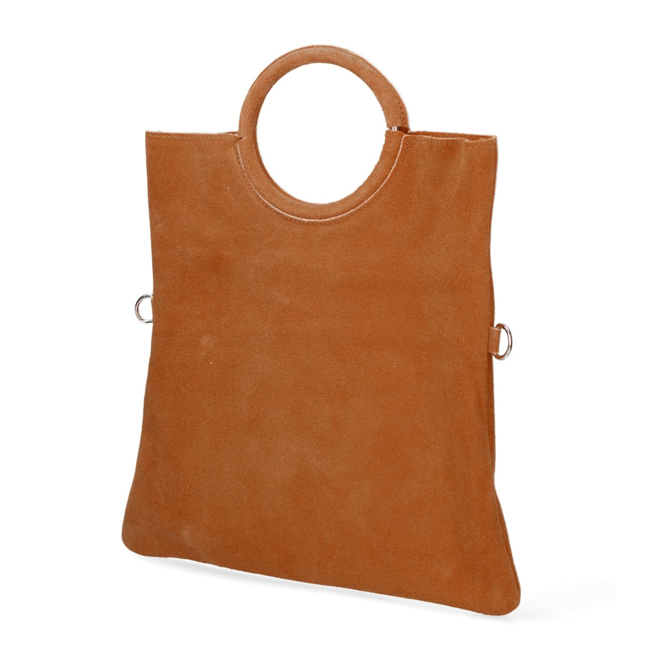 Borsa a mano da donna Made in Italy - Modello Zelia - Pelle scamosciata - 29.0 x 30.0 x 1.0 cm