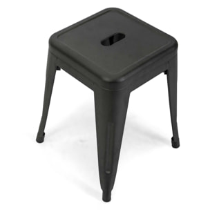 Sgabello New Bristol Vacchetti in ferro nero cm38x38h45