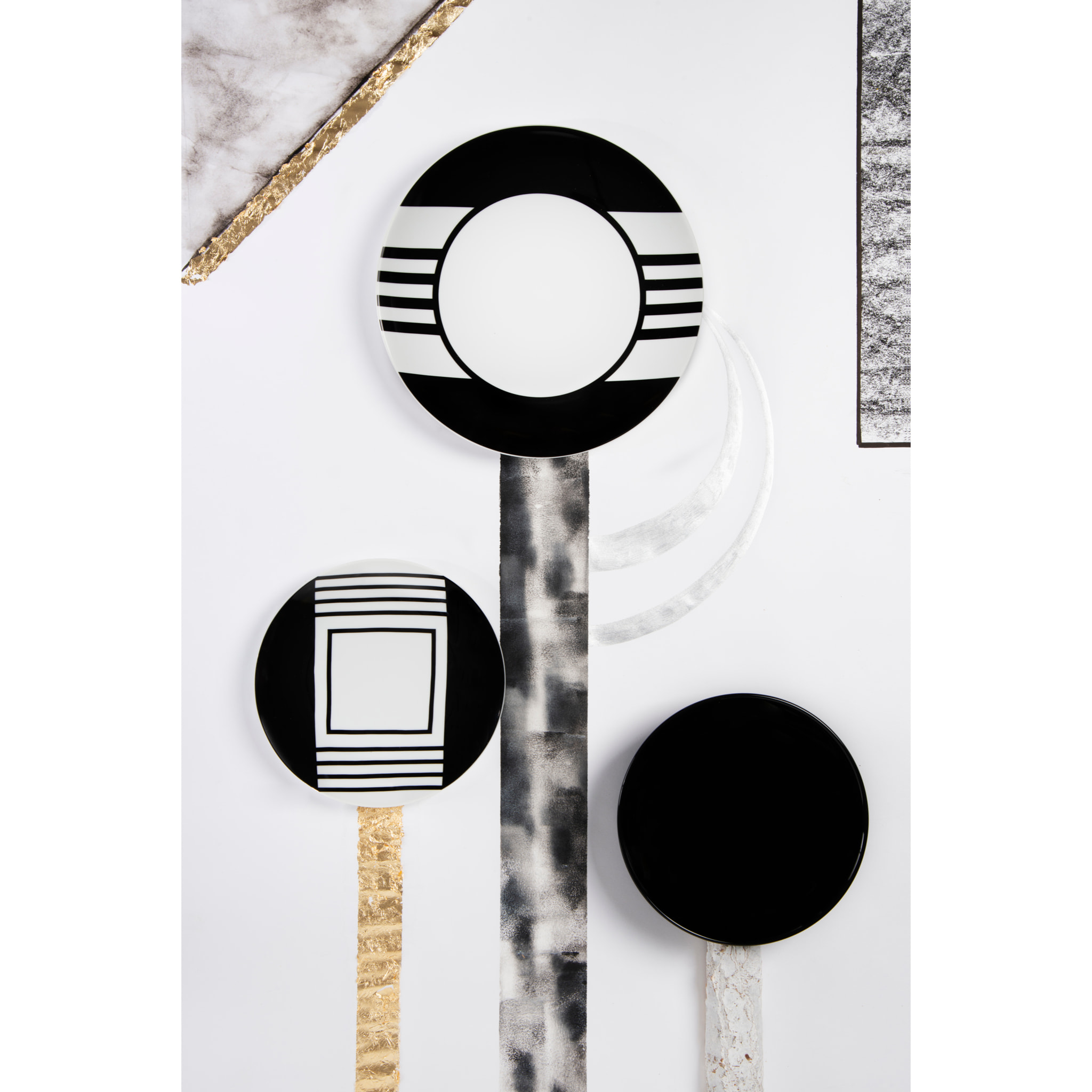 Servizio piatti 18 pezzi Excelsa Agorà, porcellana e stoneware, bianco e nero