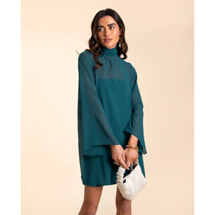 Vestido corto halter transparente