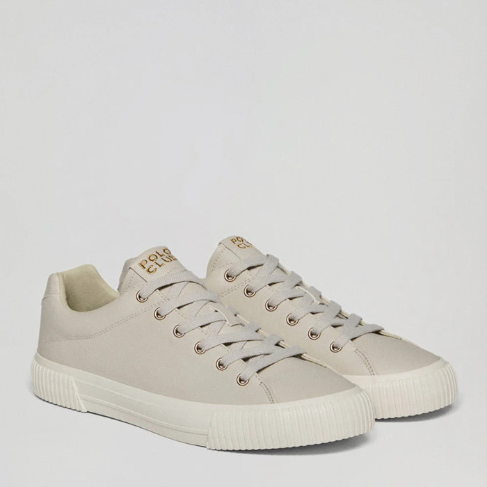 Sneaker Habana in ecopelle color beige da donna con dettagli Polo Club