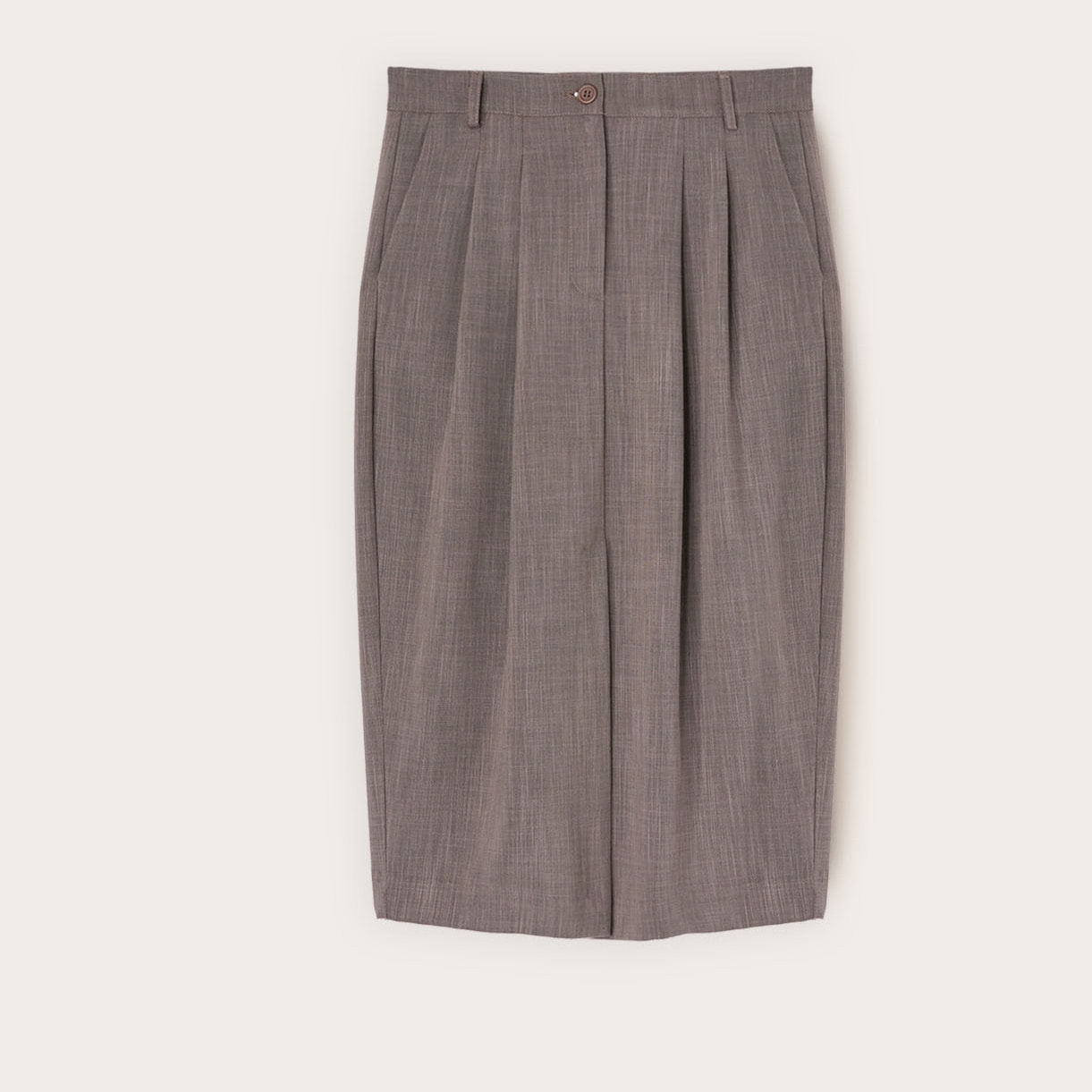 Motivi - Falda tubo longuette con pliegues - Gris