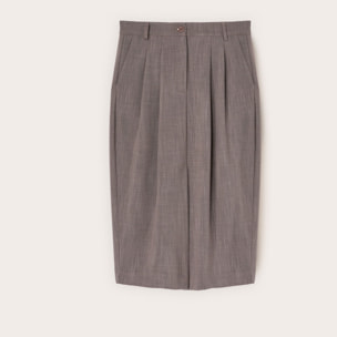Motivi - Falda tubo longuette con pliegues - Gris
