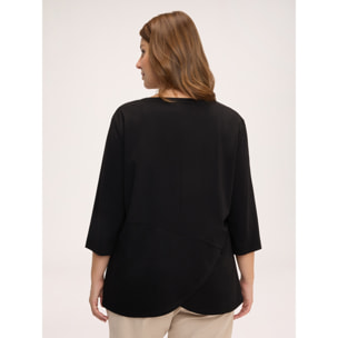 Fiorella Rubino - Camiseta de punto con detalle cruzado - Negro