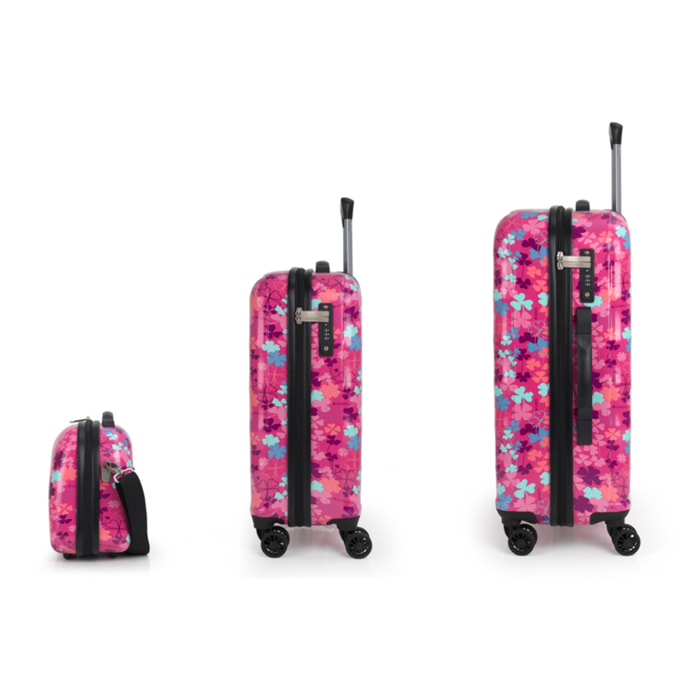 Set de maleta de cabina, mediana y neceser Gabol CLOVER