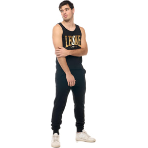 Canotta uomo Leone 1947 Apparel con maxi logo dorato. Per allenamento.
