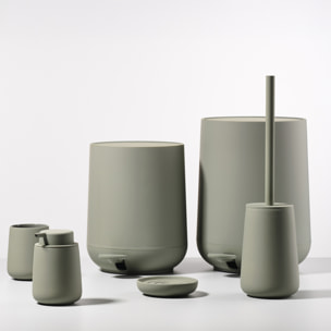 Brosse pour toilette en grès et acier - Vert