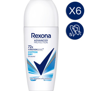 6 Déodorants REXONA Bille Cotton Dry (Lot 6x50ml)