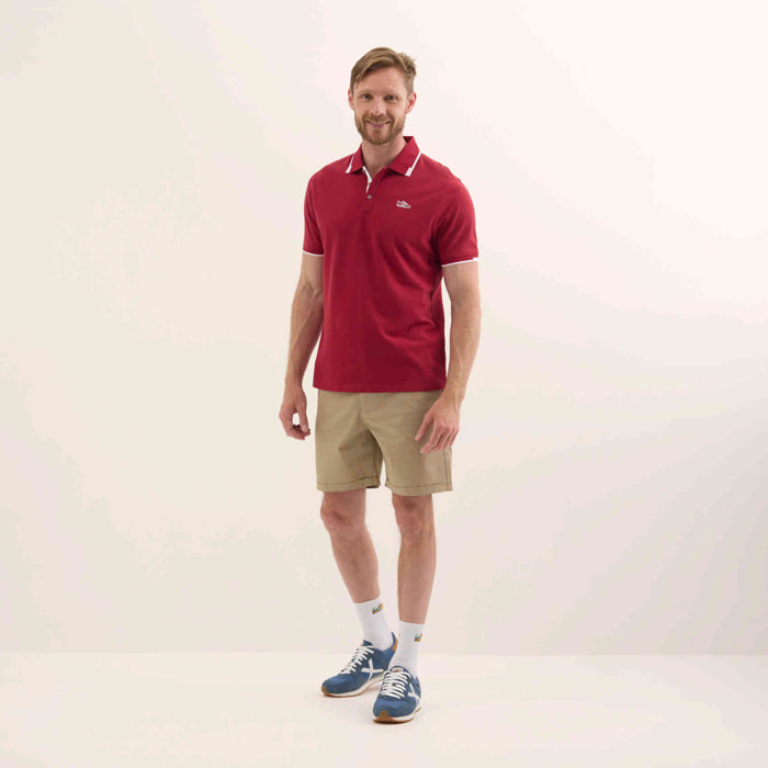 Polo de Manga Corta Piqué Algodón Orgánico Detalles Contraste LIFESTYLE POLO SLAM WINE