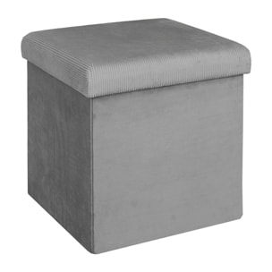 Coffre Pouf Pliable Velours Cotele Giulia Grism4