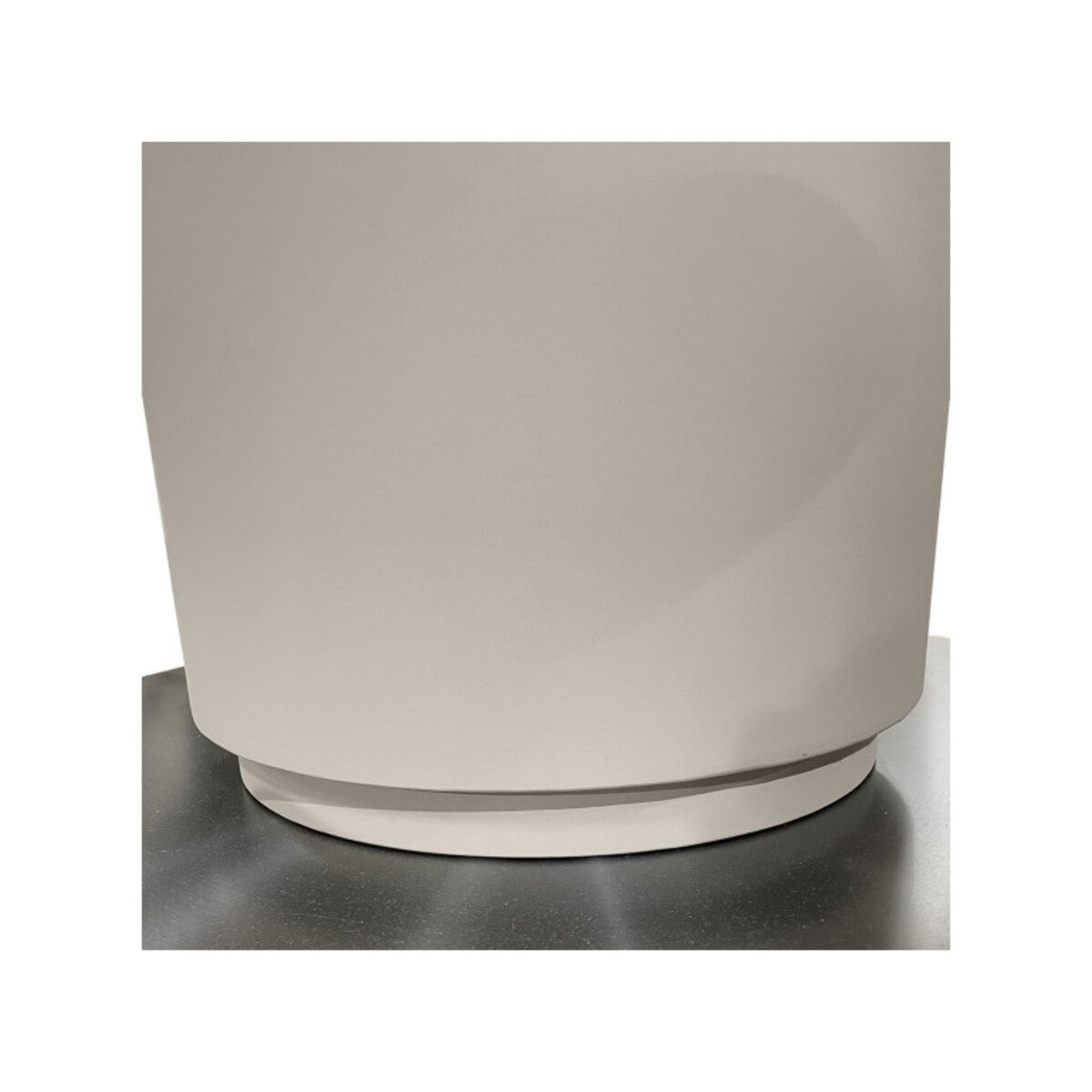 Table extensible ronde 90 à 150 cm céramique gris pied métal - GIGI