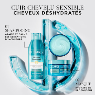 Dessange Dermo Ressource Masque au Sérum de Soin Hydra-Apaisant Cuir Chevelu Sensible, Cheveux Déshydratés 250ml