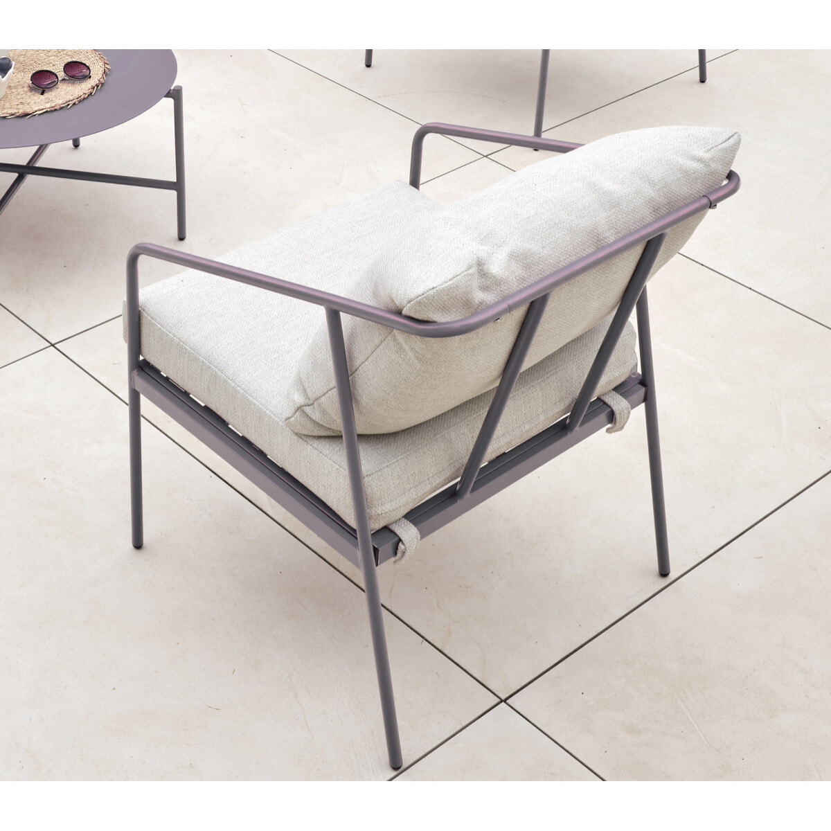 Salon de jardin en acier - 4 places - Anthracite - CAP FERRET