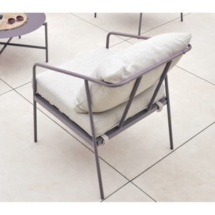 Salon de jardin en acier - 4 places - Anthracite - CAP FERRET