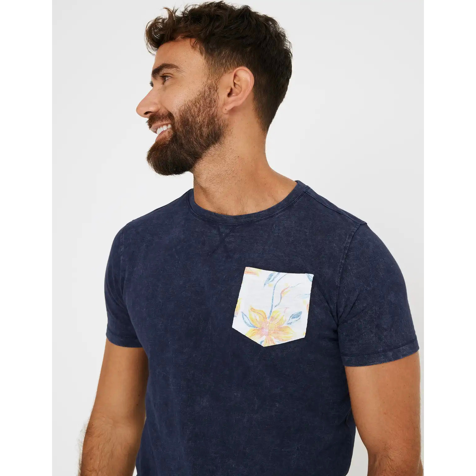 Camiseta Manga Corta Bolsillo Azul Marino - Larix