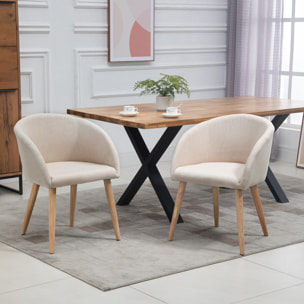 Lot de 2 chaises – Assise ergonomique – Style scandinave