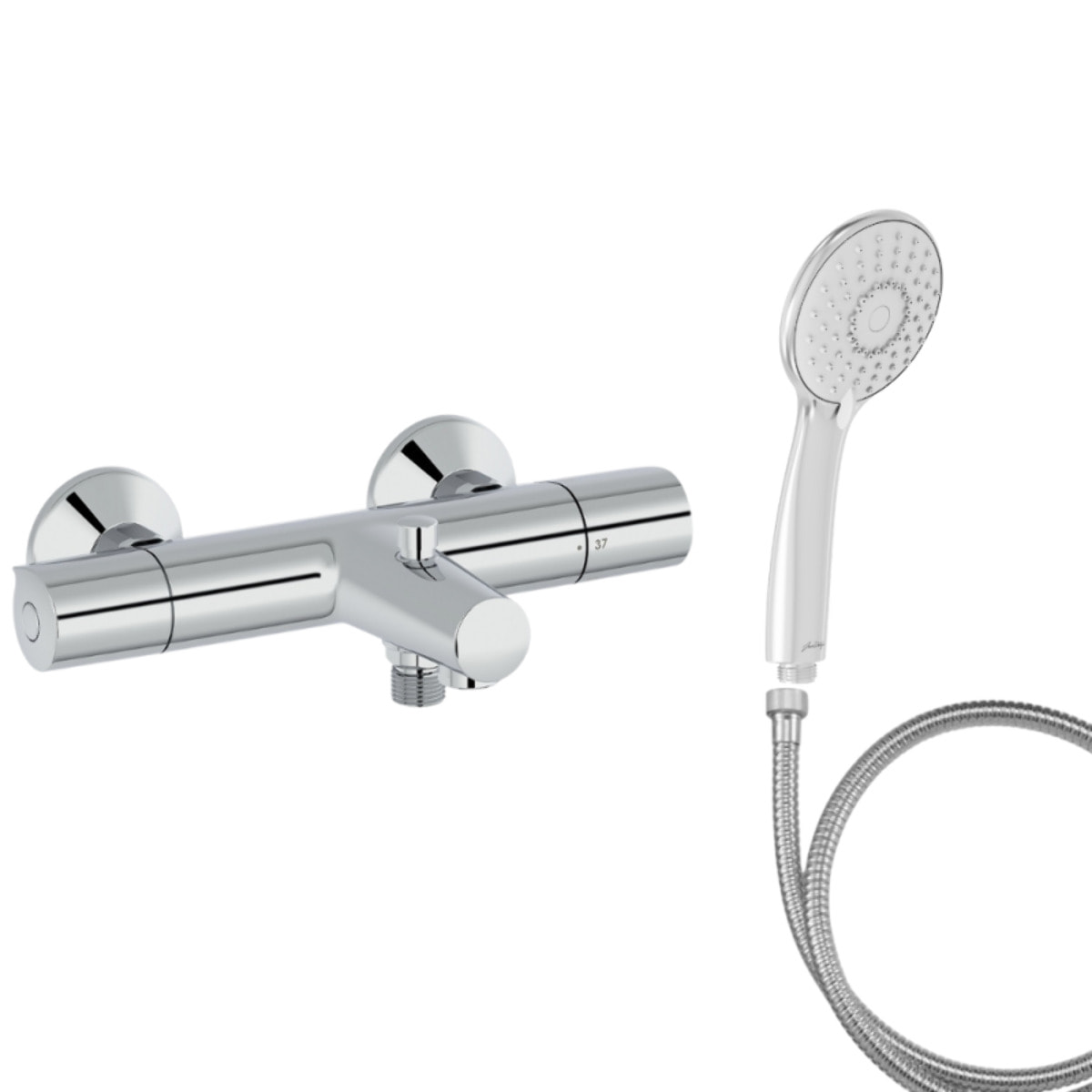 Mitigeur baignoire Simone + pommeau de douche Juliette + flexible de douche métal
