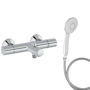 Mitigeur baignoire Simone + pommeau de douche Juliette + flexible de douche métal