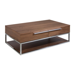 Mesa centro Angel Cerda madera chapada en nogal 120x70x37cm