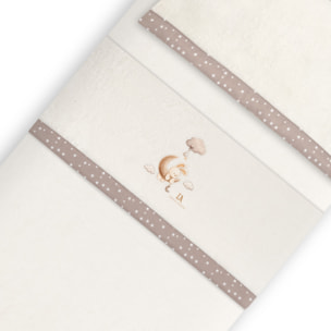 Triptico Minicuna Coralina  Don Algodon Conejo Nubes Beig