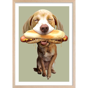 Affiche enfant hot Affiche + cadre en bois - Chêne